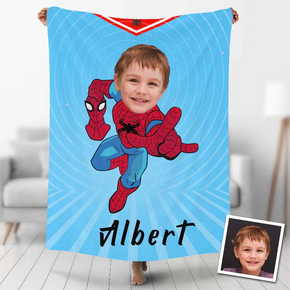Custom Photo Blankets Personalized Photo Fleece Blanket Painting Style Blanket-Spideman05