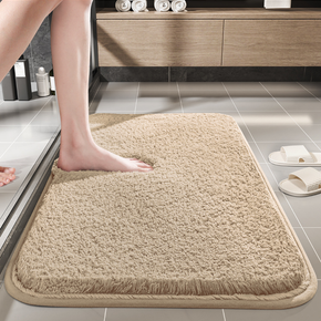 Simple Solid Colour Thickened Absorbent Non-slip Family Bathroom Doorway Entrance Mats 01