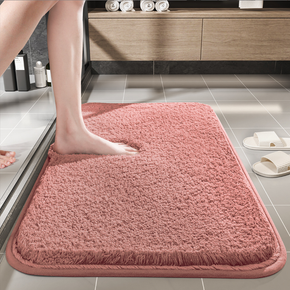 Simple Solid Colour Thickened Absorbent Non-slip Family Bathroom Doorway Entrance Mats 05