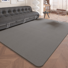 Simple Pure Grey Faux Cashmere Bedroom Living Room Bedside Rug Plush Carpet