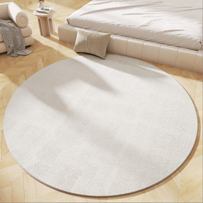 Simple  Circle Faux Cashmere Bedroom Living Room Bedside Rug Plush Carpet