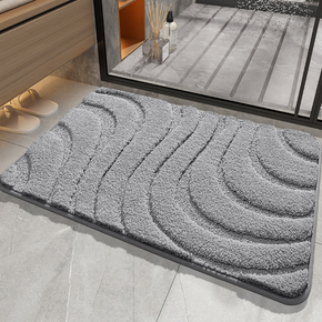 Simple Solid Colour Thickened Absorbent Non-slip Family Bathroom Doorway Entrance Mats 06