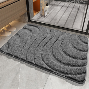 Simple Solid Colour Thickened Absorbent Non-slip Family Bathroom Doorway Entrance Mats 07