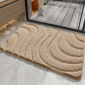 Simple Solid Colour Thickened Absorbent Non-slip Family Bathroom Doorway Entrance Mats 09
