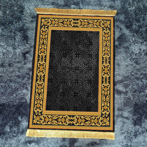 Retro Black Fringe Simple Non-slip Foldable Carpets For Living Room Dining Room Bedroom 11