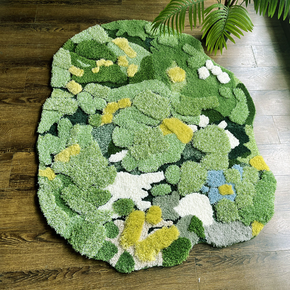 Green Moss Thicked Patterned Entryway Doormat Rugs Kitchen Bathroom Anti-slip Mats