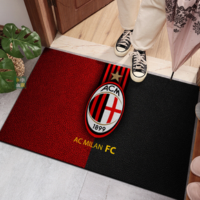 A.C MILAN FC® Logo - Football Red Black Mats For Bedroom Children's Room Sofa Mat Easy Care Floor Mats