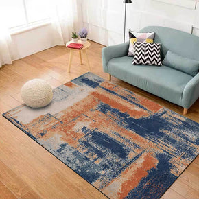 Orange Abstract Ink Painting Watercolour Mats For Bedroom Children's Room Sofa Mat Easy Care Floor Mats