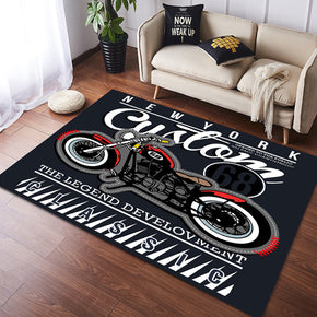 Vintage Harley Kawasaki Ducati Motorcycle Flannel Floor Mats 02