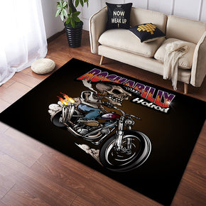 Vintage Harley Kawasaki Ducati Motorcycle Flannel Floor Mats 03