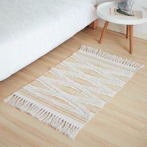 Retro Moroccan Geometric Pattern Cotton and Linen Area Rug with Tassel Handwoven Floor Carpet Rug for Living Room Bedroom 07