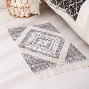 Retro Moroccan Geometric Pattern Cotton and Linen Area Rug with Tassel Handwoven Floor Carpet Rug for Living Room Bedroom 23