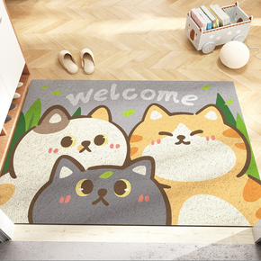 Cute Cat Pets Welcome to My Home Durable Non-slip Mats Cartoon Doormat