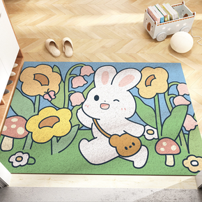 Cute Rubbit Pets Welcome to My Home Durable Non-slip Mats Cartoon Doormat