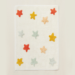 Cute Star Pattern Faux Cashmere Shaggy Area Rugs For Bedroom Living Room Office