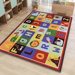 Cartoon Alphabet Chess Board Kids Room Living Room Faux Cashmere Sofa Rug Carpet Bedroom Bedside Rug
