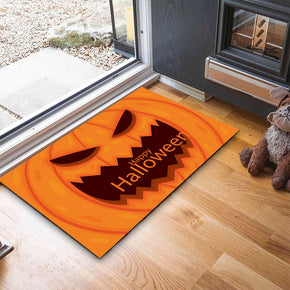 Halloween Funny Ghost Face Cartoon Pumpkin Footbed Home Anti-slip Carpet 01
