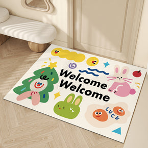 Cute Graffiti WELCOME Entrance Cuttable Stain and Slip Resistant Household Floor Mat 02