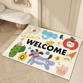Cute Graffiti WELCOME Entrance Cuttable Stain and Slip Resistant Household Floor Mat 04