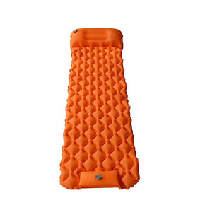 Orange Ultralight Inflatable Sleeping Mat with Built-in Foot Pump, Upgraded Durable Compact Waterproof Camping Air Mattress for Camping, Backpacking, Hiking, Tent Trap Traveling