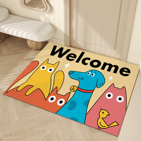 Cute Graffiti WELCOME Entrance Cuttable Stain and Slip Resistant Household Floor Mat 06