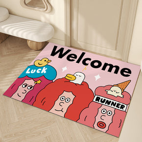 Cute Graffiti WELCOME Entrance Cuttable Stain and Slip Resistant Household Floor Mat 08