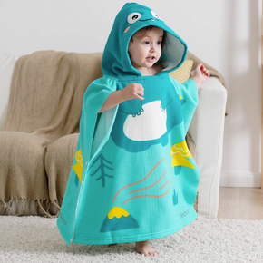 Comfortable Skin-friendly Lovely Blue Dinosaurs Bathrobe Baby Children's Towels
