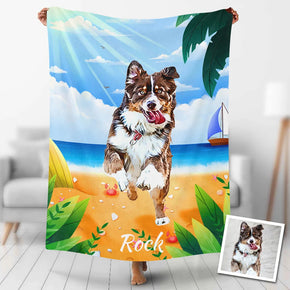 Custom Photo Blankets Personalized Photo Fleece Blanket Painting Style Blanket-For Pet 09