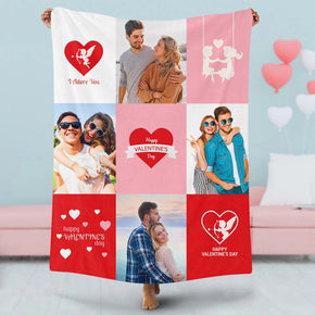 Custom Photo Blankets Personalized Photo Fleece Blanket Painting Style Blanket-For Couple 15