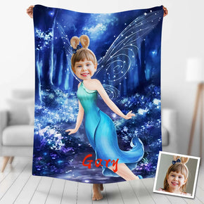 Custom Photo Blankets Personalized Photo Fleece Blanket Painting Style Blanket-Princess23