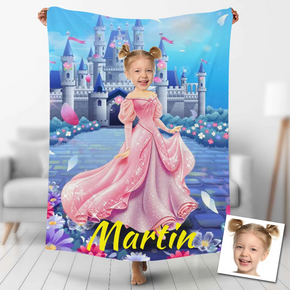 Custom Photo Blankets Personalized Photo Fleece Blanket Painting Style Blanket-Princess20