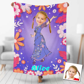 Custom Photo Blankets Personalized Photo Fleece Blanket Painting Style Blanket-Princess27