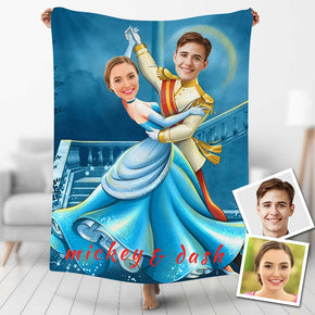 Custom Photo Blankets Personalized Photo Fleece Blanket Painting Style Blanket-For Couple 05
