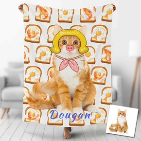 Custom Photo Blankets Personalized Photo Fleece Blanket Painting Style Blanket-For Pet 01