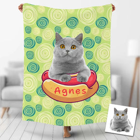 Custom Photo Blankets Personalized Photo Fleece Blanket Painting Style Blanket-For Pet 15