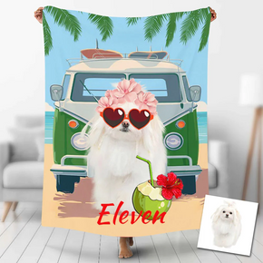 Custom Photo Blankets Personalized Photo Fleece Blanket Painting Style Blanket-For Pet 25