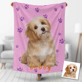 Custom Photo Blankets Personalized Photo Fleece Blanket Painting Style Blanket-For Pet 10