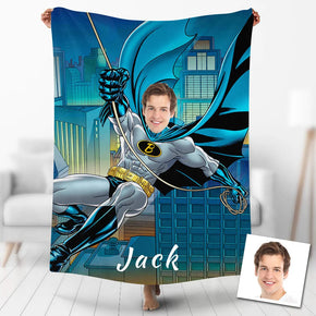 Custom Photo Blankets Personalized Photo Fleece Blanket Painting Style Blanket-Batman 06