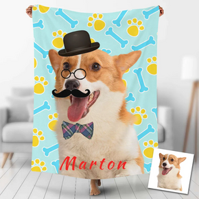 Custom Photo Blankets Personalized Photo Fleece Blanket Painting Style Blanket-For Pet 05