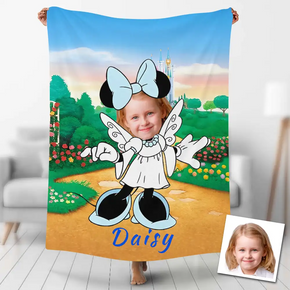 Custom Photo Blankets Personalized Photo Fleece Blanket Painting Style Blanket-Disney 11