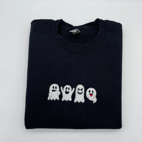 Cartoon Sweatshirt Embroidered Halloween Cute Ghost Sweatshirt