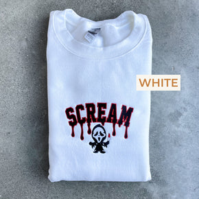Cartoon Sweatshirt  Embroidered Scream Ghostface Horror Movie Halloween Unisex Sweatshirt