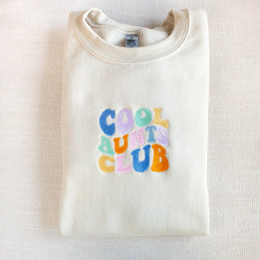 Cartoon Sweatshirt Embroidered Cool Aunts Club Sweatshirt Sweater