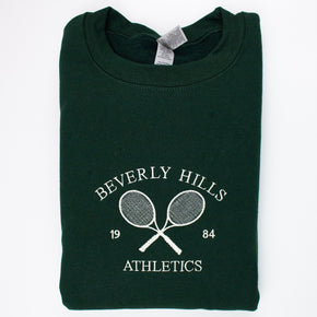 Cartoon Sweatshirt Beverly Hills Embroidered Sweatshirt Tennis Athletics Sweater