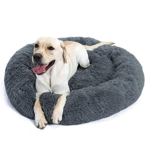 Cozy Donut-Shaped Plush Dog House: Winter Warmth Pet Cushion