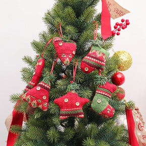 6 Pcs Lovely Creative Christmas Tree Pendant Holiday Party Decoration