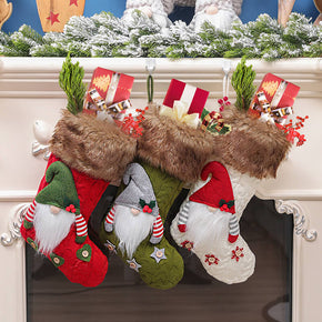 Santa Claus Doll Christmas Socks Cute Candy Pockets, Christmas Decorations Party Decorations