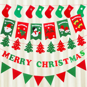 Merry Christmas Banner Christmas Banners Flags Christmas Bunting Decorations  Indoor Outdoor Decoration 6 Pack
