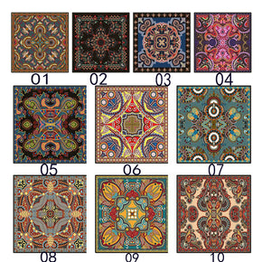 10 Styles Traditional Retro Square Patterned Area Rugs Polyester Carpets for Dining Room Living Room Bedroom Hall Office
