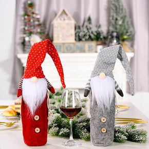 Christmas Faceless Doll Wine Bottle Covers Bags for Christmas Party Decorations Festival Dinner Party Table
